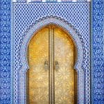 Entrance door at the Royal palace in Fes Morocco