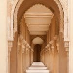 Casablanca, Morocco: Intricate exterior marble and mosaic stone