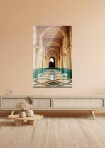 Marble and mosaic archway outside mosque - Image 2